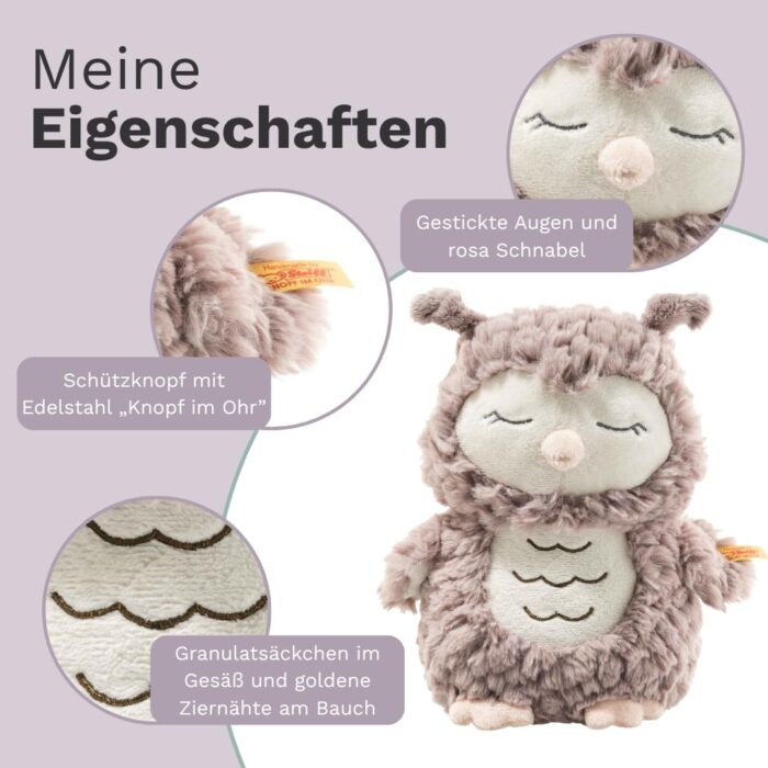 Steiff Kuscheltier Ollie Eule, Süßes Stofftier, Jungen, Mädchen & Babys ab 0 Monaten, Friends, Plüschtier  Beige - Image 5