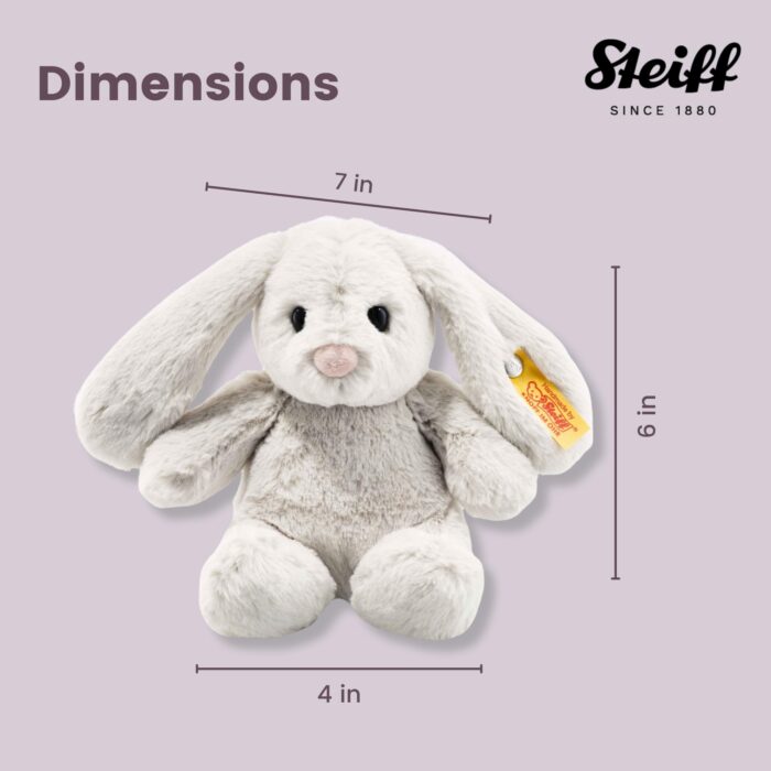 Steiff Hoppie Hase 18 cm hellgrau, Plüschtier Hase mit Schlappohren, Soft Cuddly Friends, flauschiges Stofftier zum K - Image 2