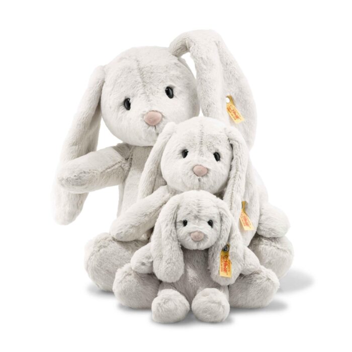 Steiff Hoppie Hase 18 cm hellgrau, Plüschtier Hase mit Schlappohren, Soft Cuddly Friends, flauschiges Stofftier zum K - Image 5