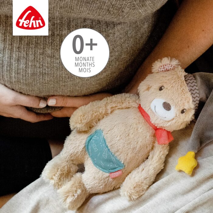 Fehn Kuscheltier Bär Bruno – Weicher Teddybär für Neugeborene als Einschlafhilfe - Stofftier zum Greife - Image 5
